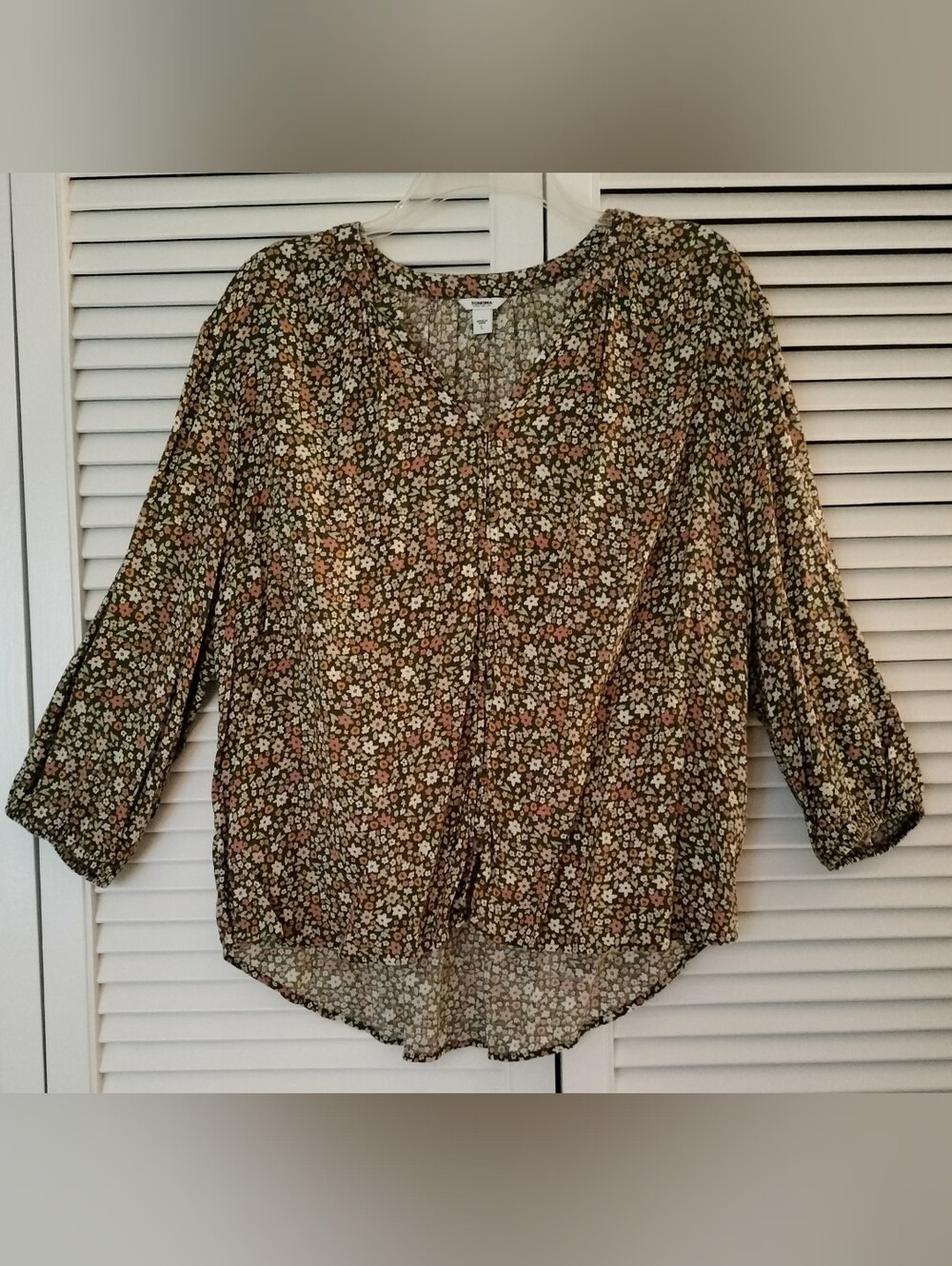 ⚜️ Sonoma Goods For Life Floral Button Up Blouse - Size L